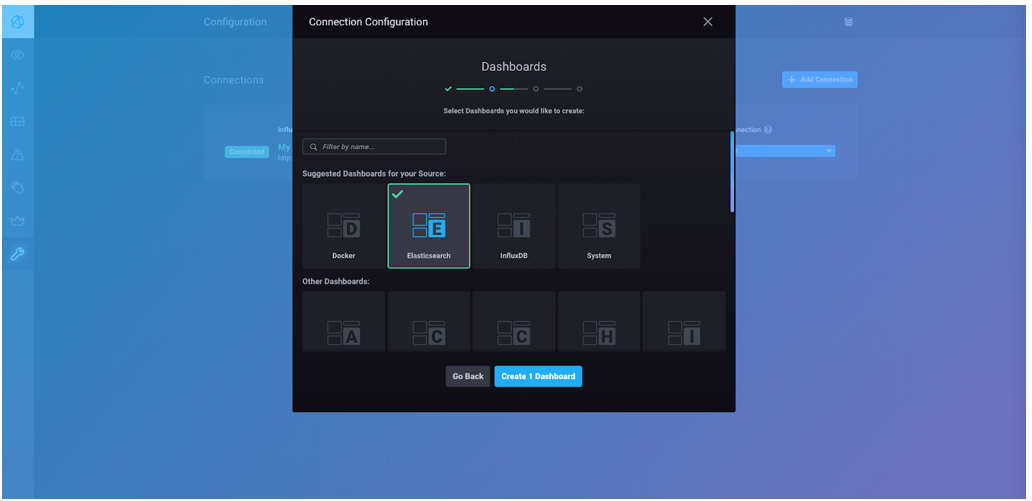 Connection configuration dashboards