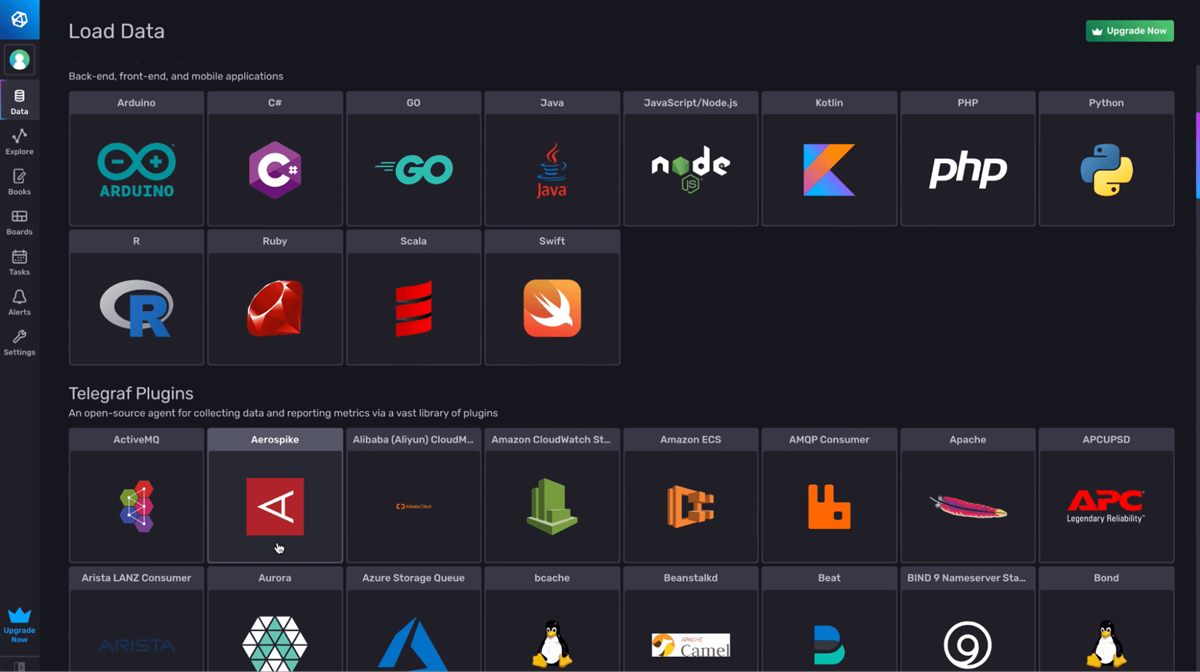 Create a Telegraf configuration in the InfluxDB UI