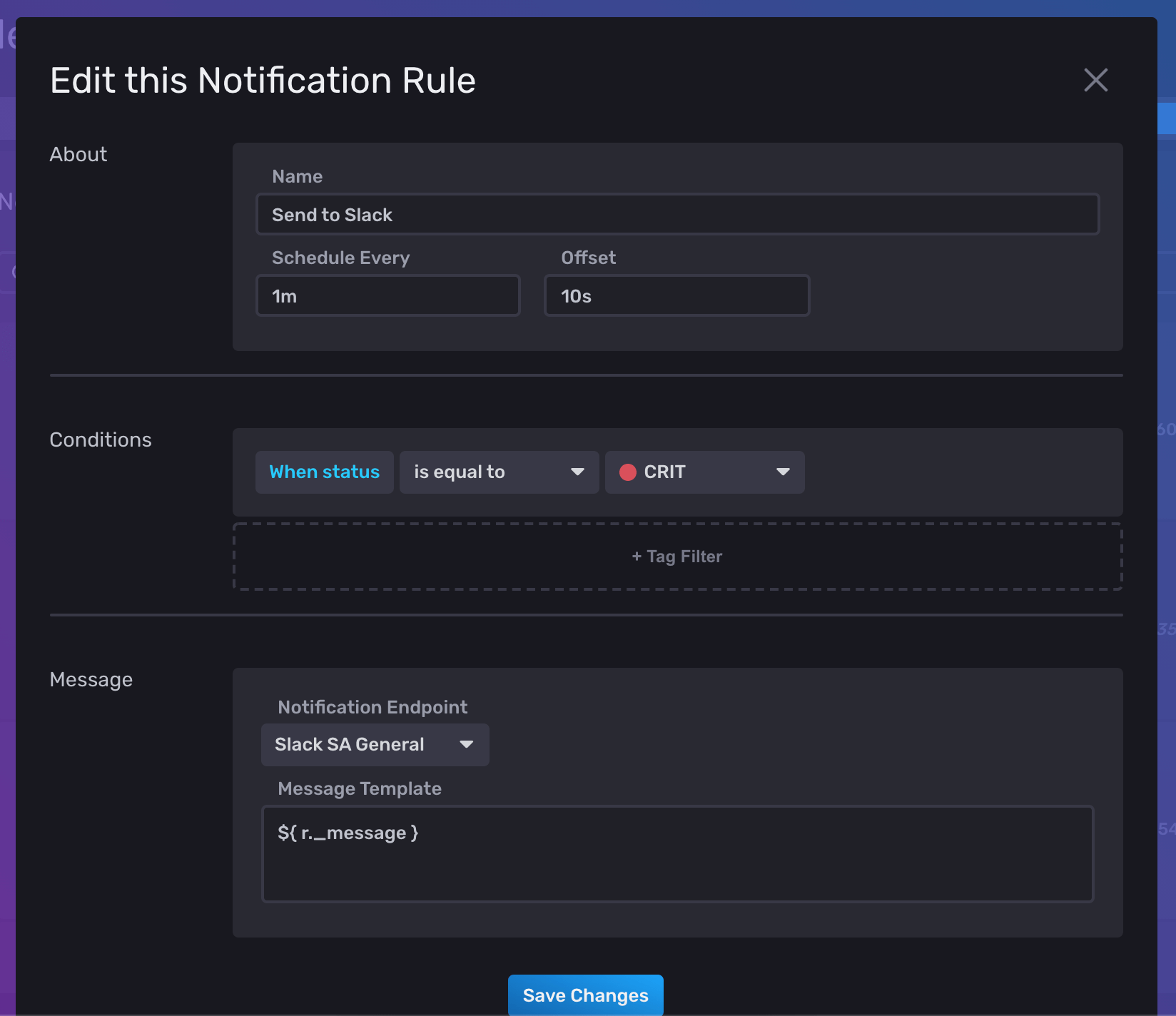 Edit this Notification Rule