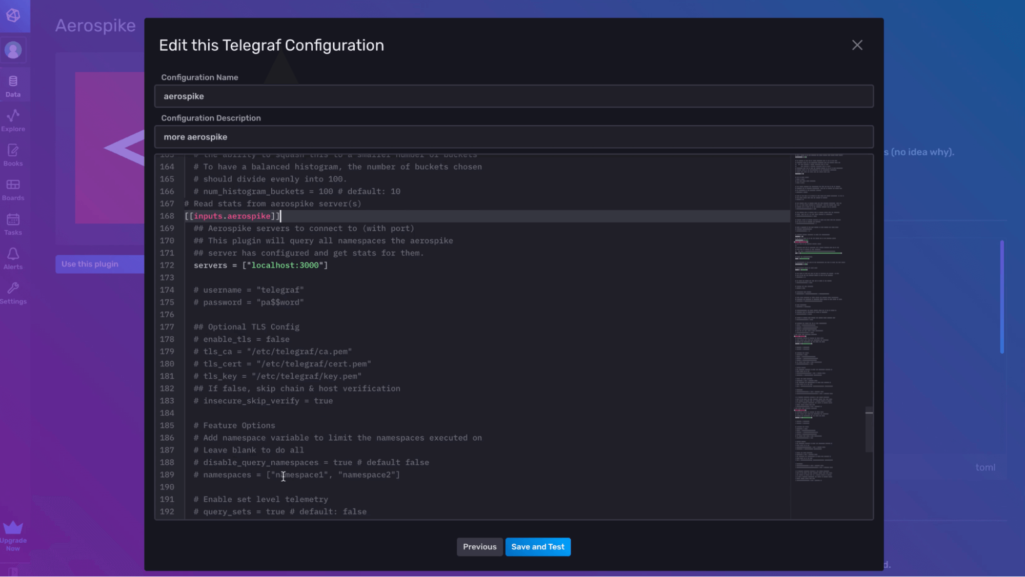 Edit this Telegraf Configuration