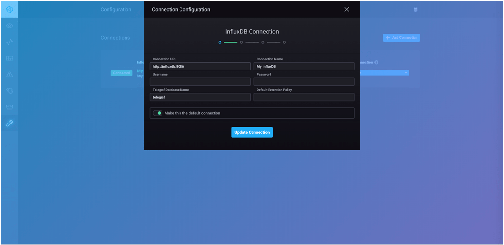 InfluxDB update connection