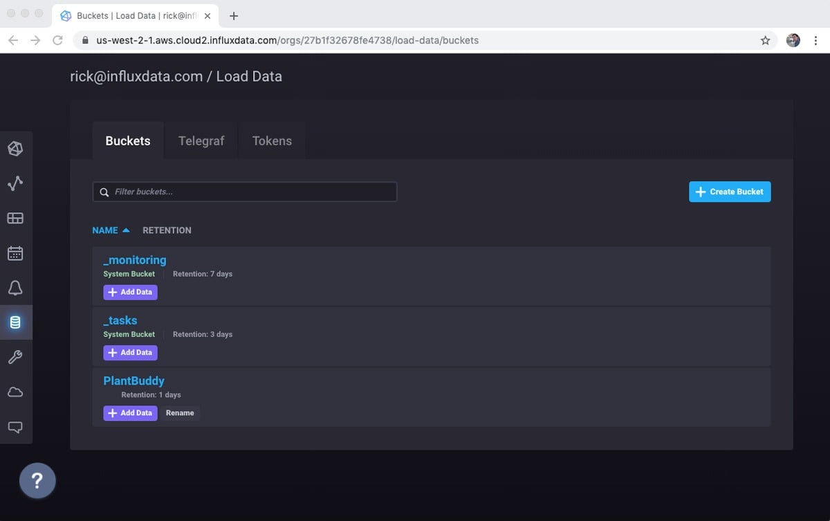 InfluxDB Cloud 2.0 - load data