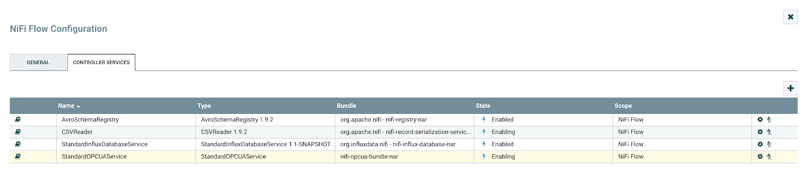 NiFi flow configuration