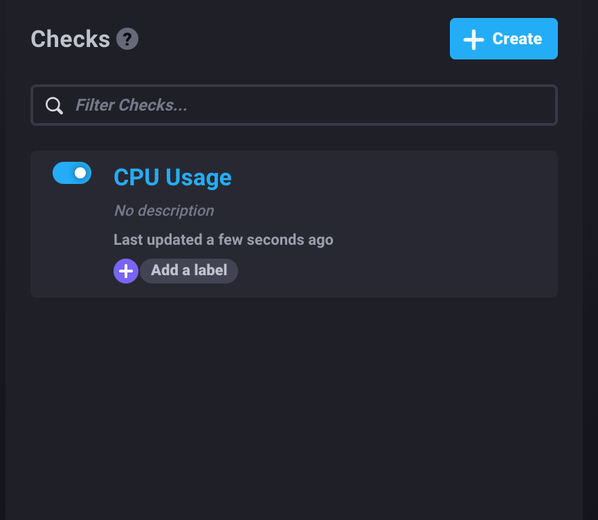 InfluxDB Cloud - create check - CPU usage
