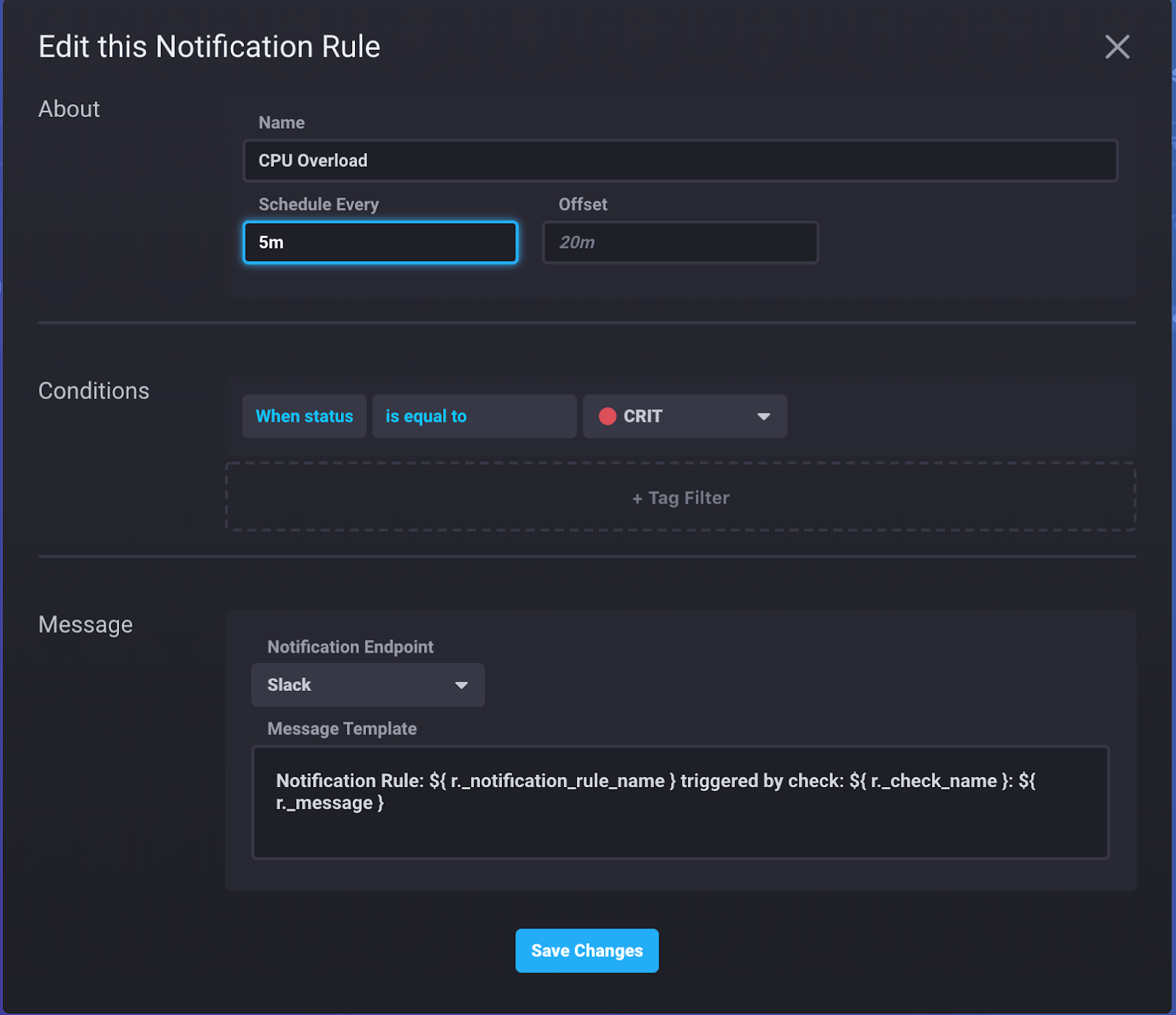 InfluxDB Cloud - edit notification rule