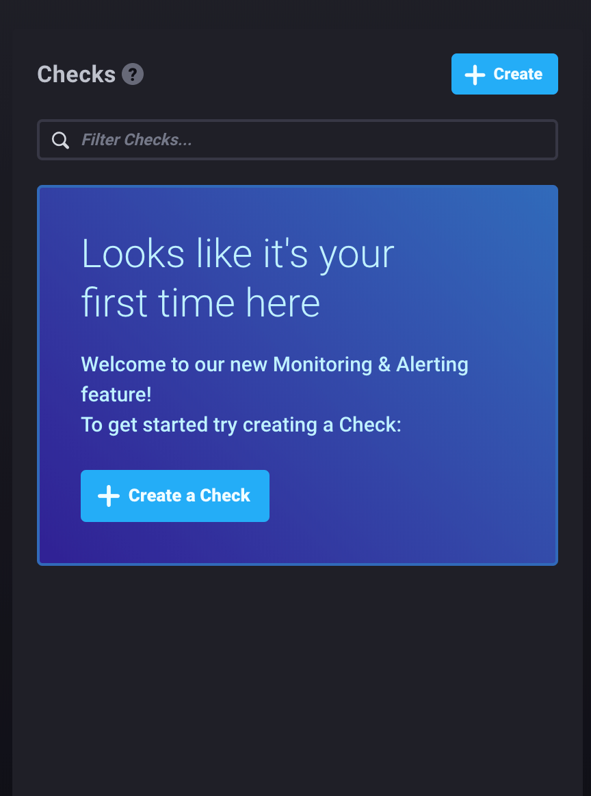 InfluxDB Cloud monitoring and alerting - create a check