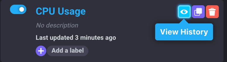 InfluxDB Cloud - view history
