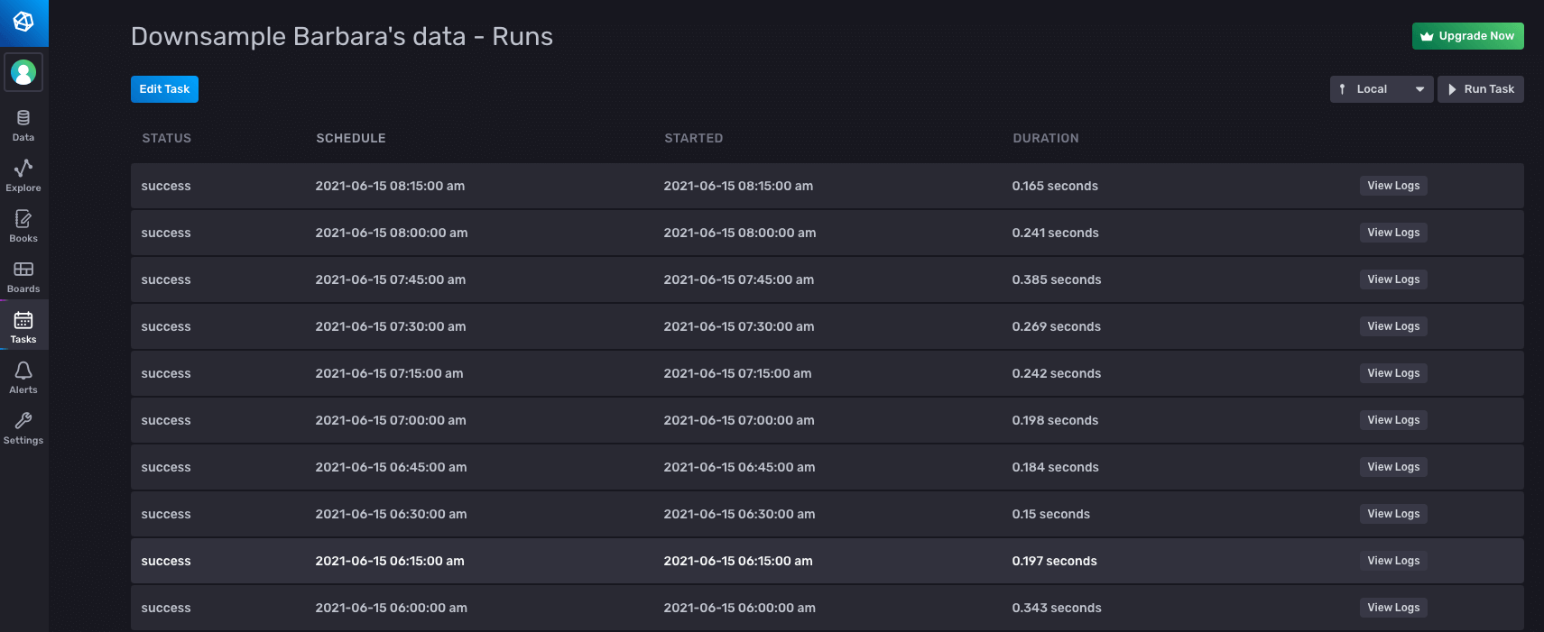 Downsample Barbaras data - runs