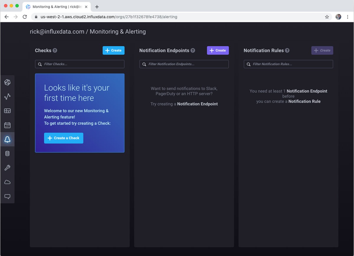 InfluxDB Cloud - monitoring and alerting