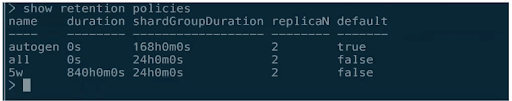 InfluxDB retention policies